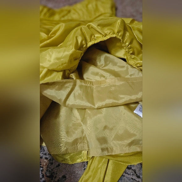 JESSICA SIMPSON Citronelle Yellow Strapless Tiered Ruffle Sequin Dress.Sz 11 NWT - Picture 11 of 16